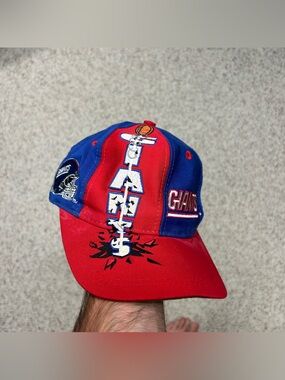 Rare Vintage New York Giants AOP Logo 7 Hat SnapBack Cap 90s Team NFL OS